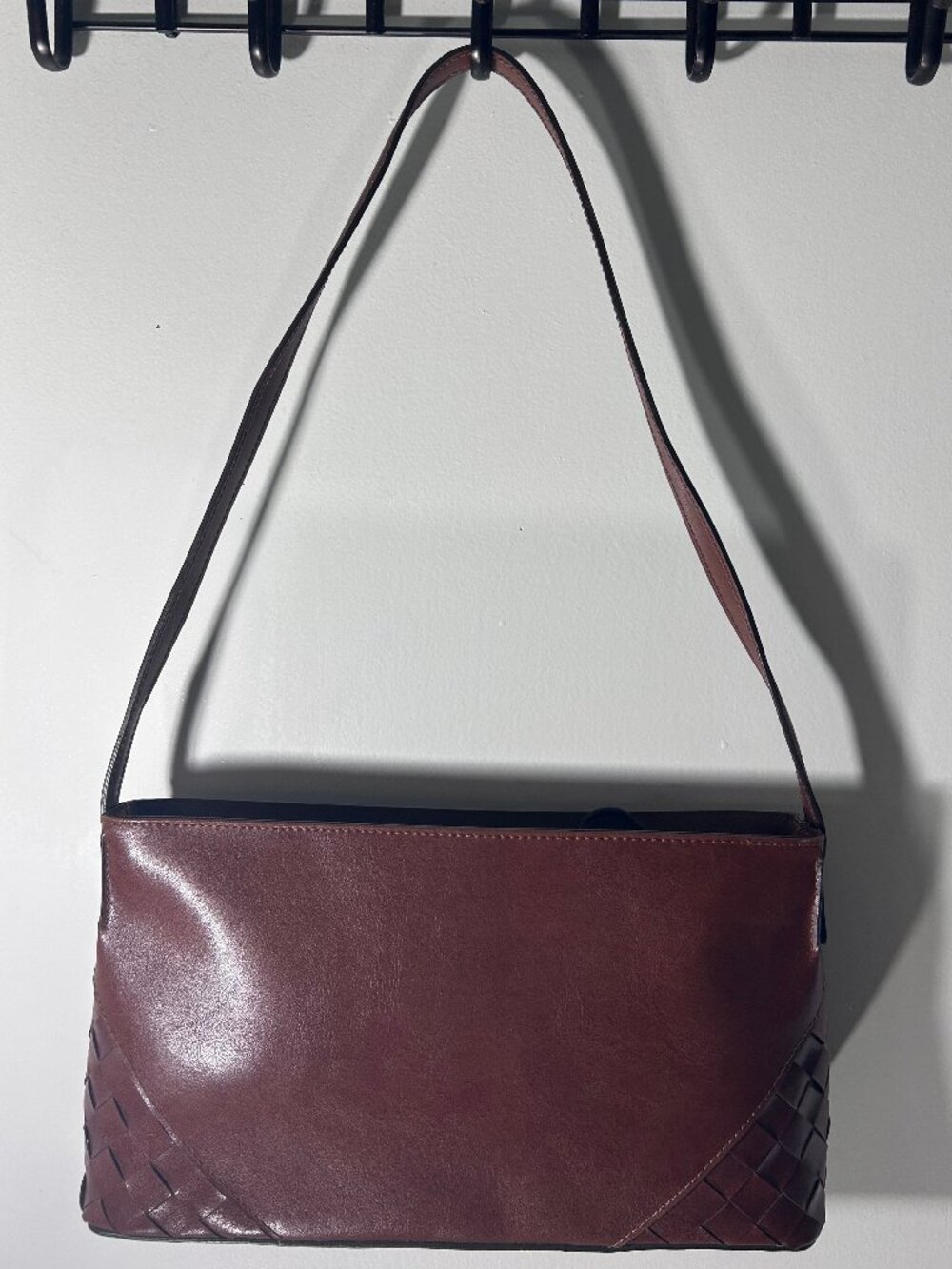 Vintage Y2K Nine West Deep Brown Woven Shoulder Bag Purse